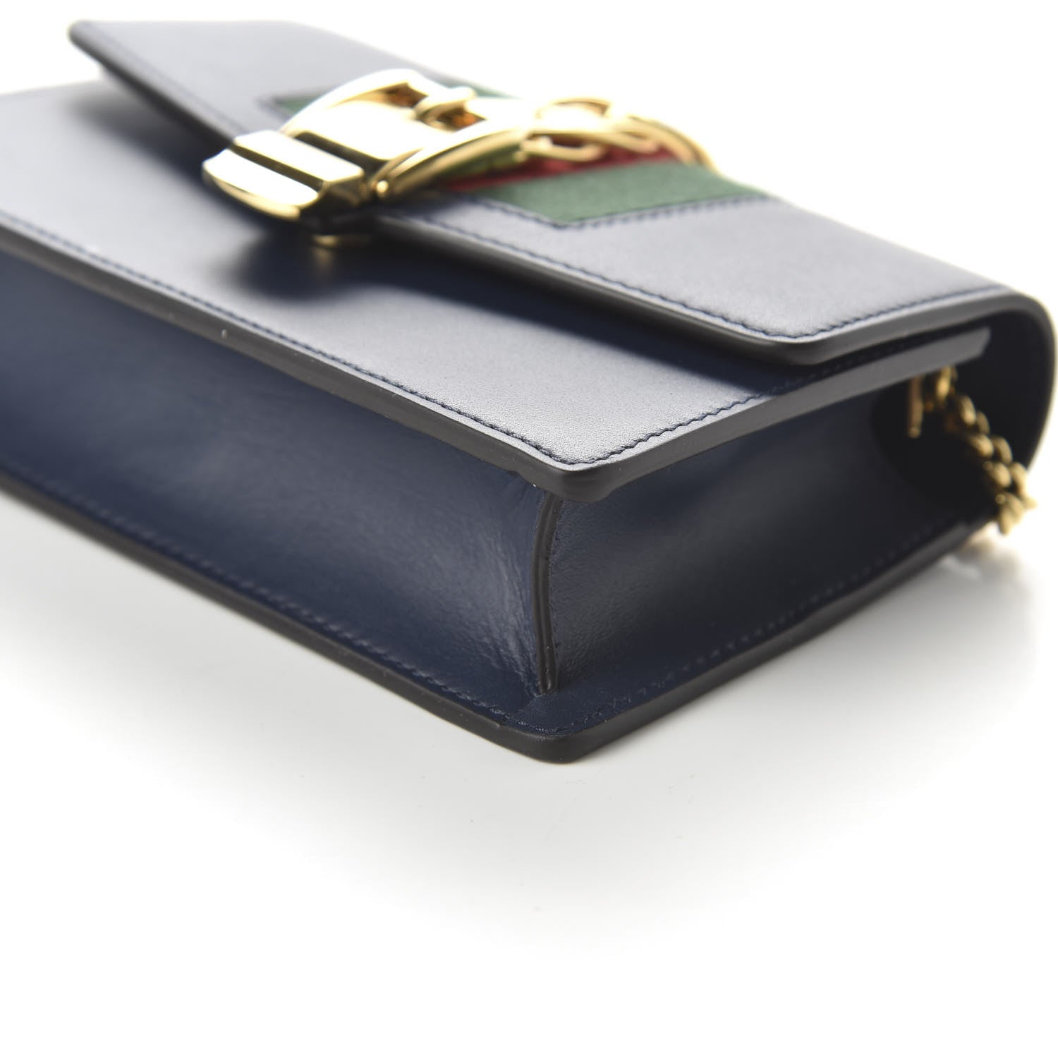 Gucci Calfskin Super Mini Sylvie Chain Shoulder Bag Blue 7 of 11