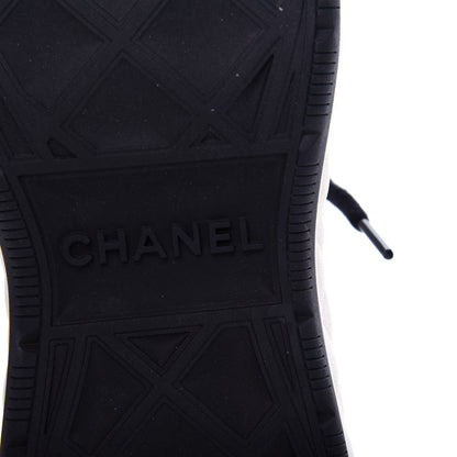 Chanel Velvet Calfskin Mixed Fibers CC Sneakers 39 Ivory Black 9 of 11