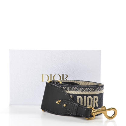 Christian Dior Canvas Embroidered Shoulder Strap Blue 5 of 5