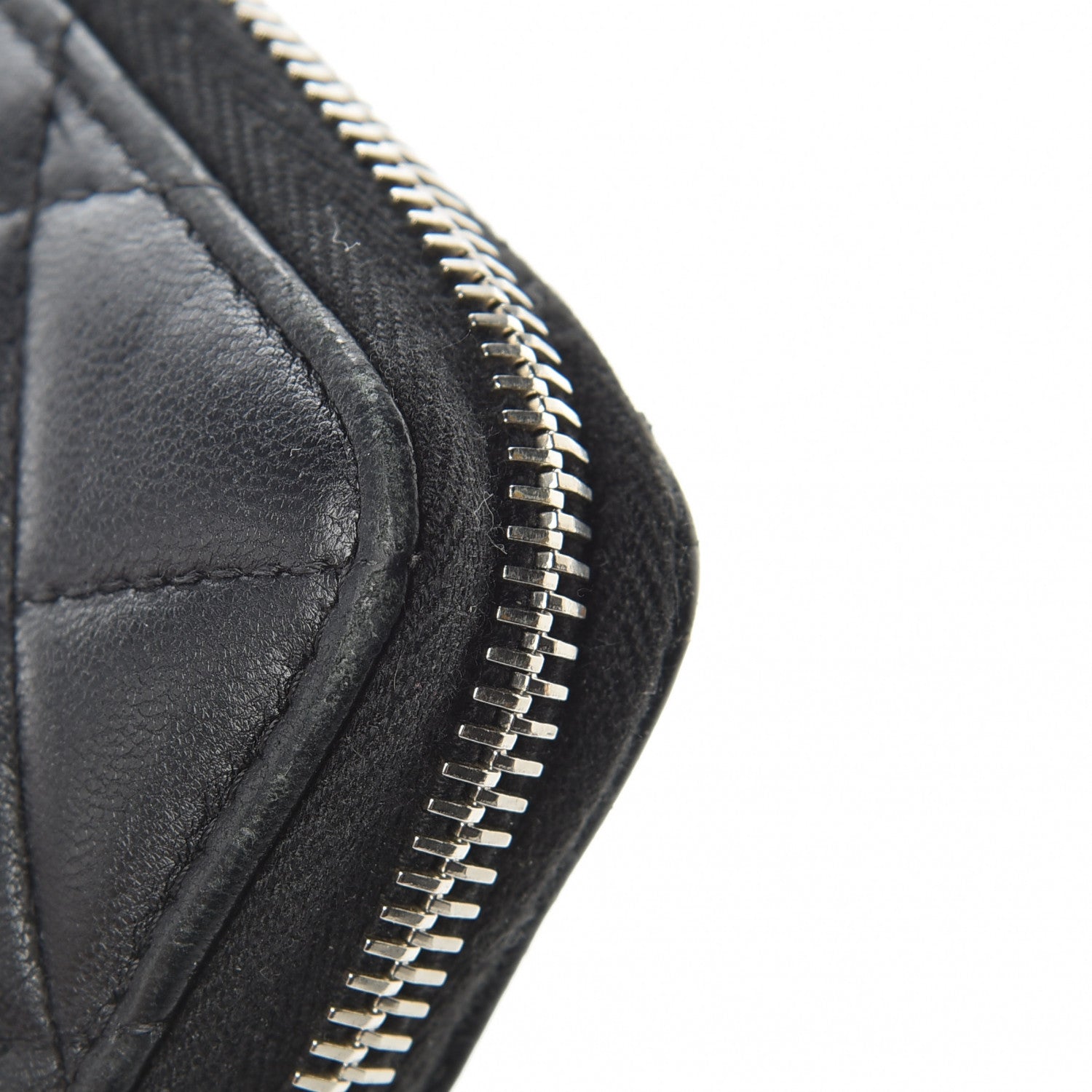Chanel Lambskin Quilted Large Zip Around Organizer Wallet Black 11 of 15
