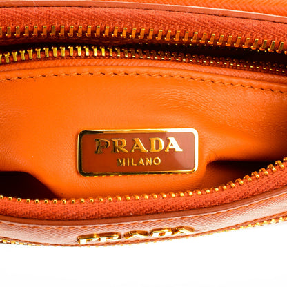 Prada Saffiano Zip Crossbody Bag Papaya 6 of 8