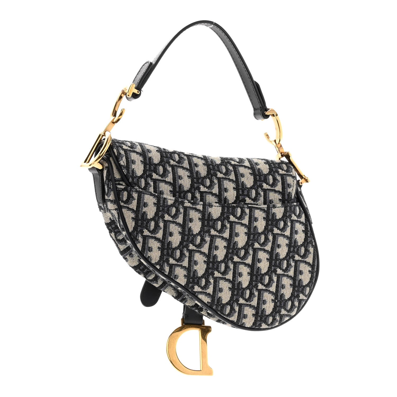Christian Dior Oblique Mini Saddle Bag Blue 3 of 9
