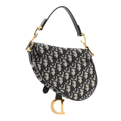 Christian Dior Oblique Mini Saddle Bag Blue 3 of 9
