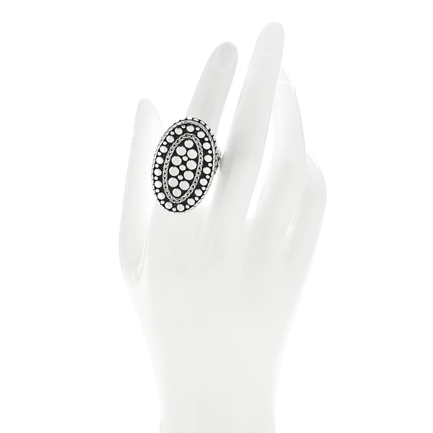 Sterling Silver Dot Oval Ring 54 7