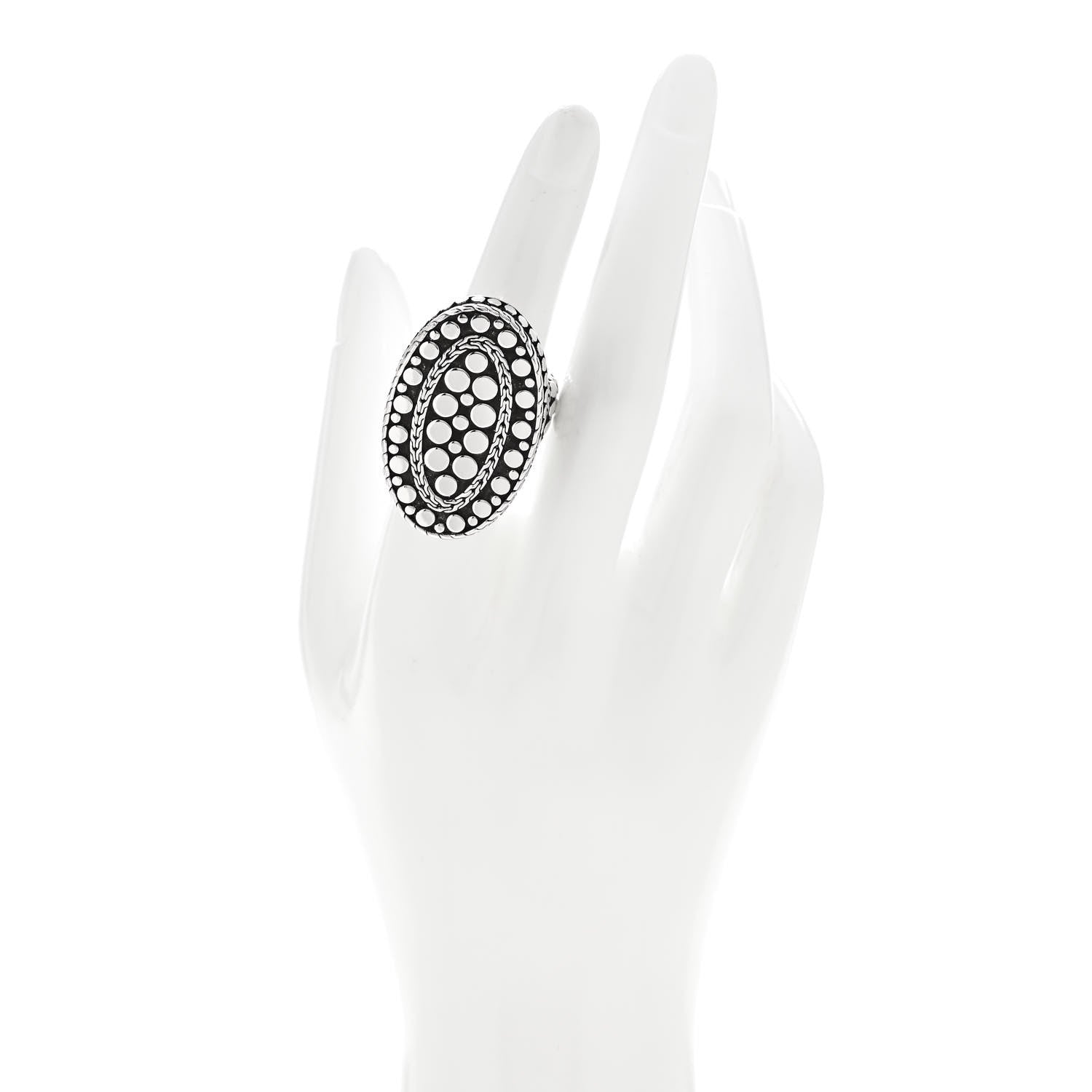 John Hardy Sterling Silver Dot Oval Ring 54 7 2 of 6