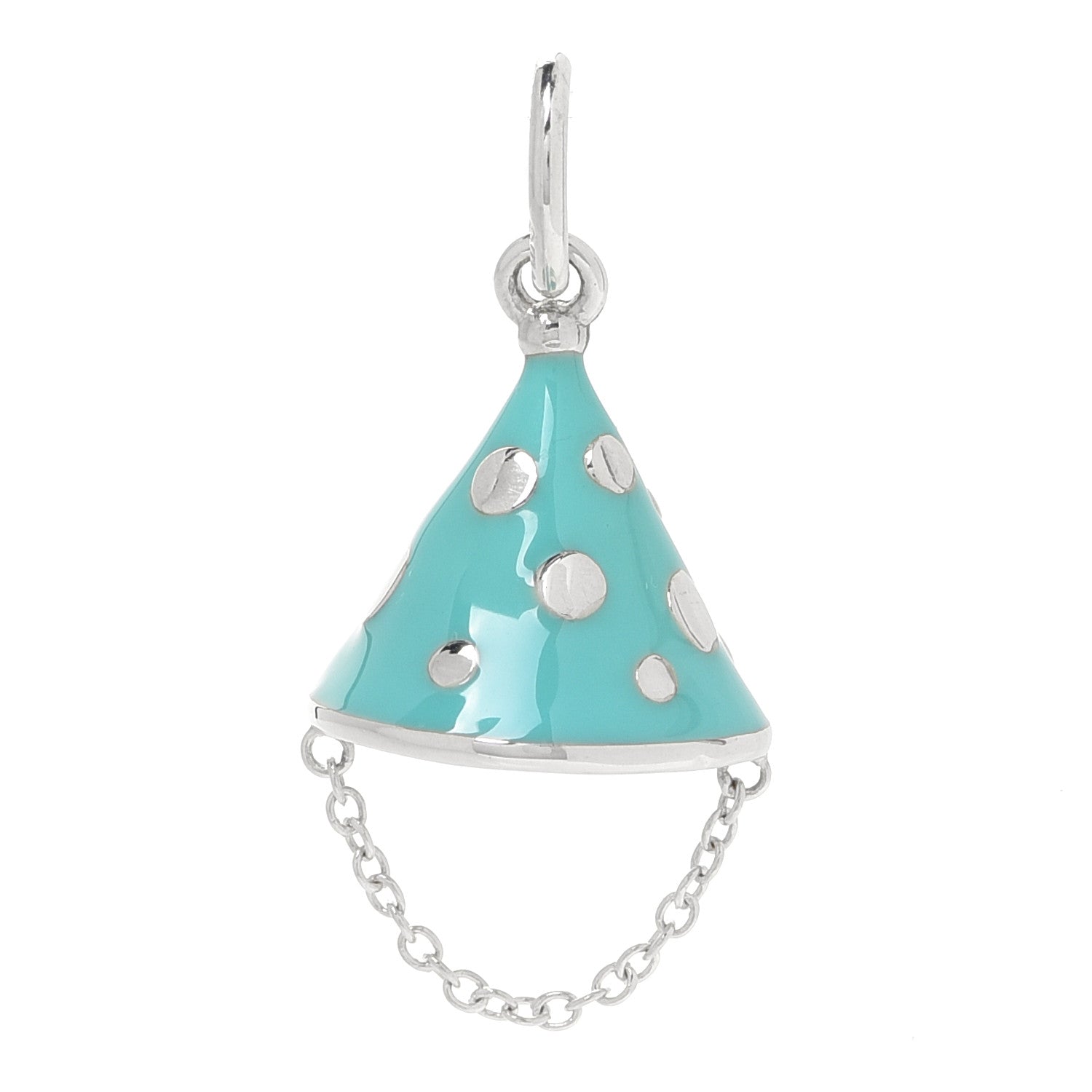 Tiffany Sterling Silver Enamel Party Hat Charm Blue 1 of 4