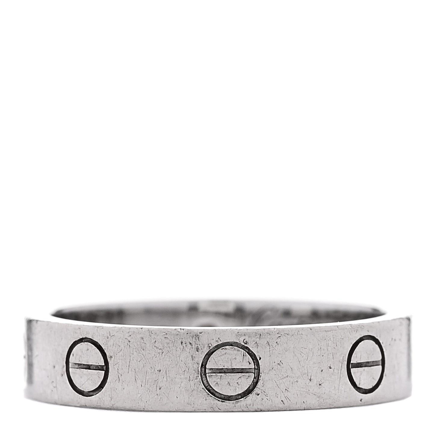 18K White Gold Diamond 4mm LOVE Wedding Band Ring 47 4.25 51 5.75
