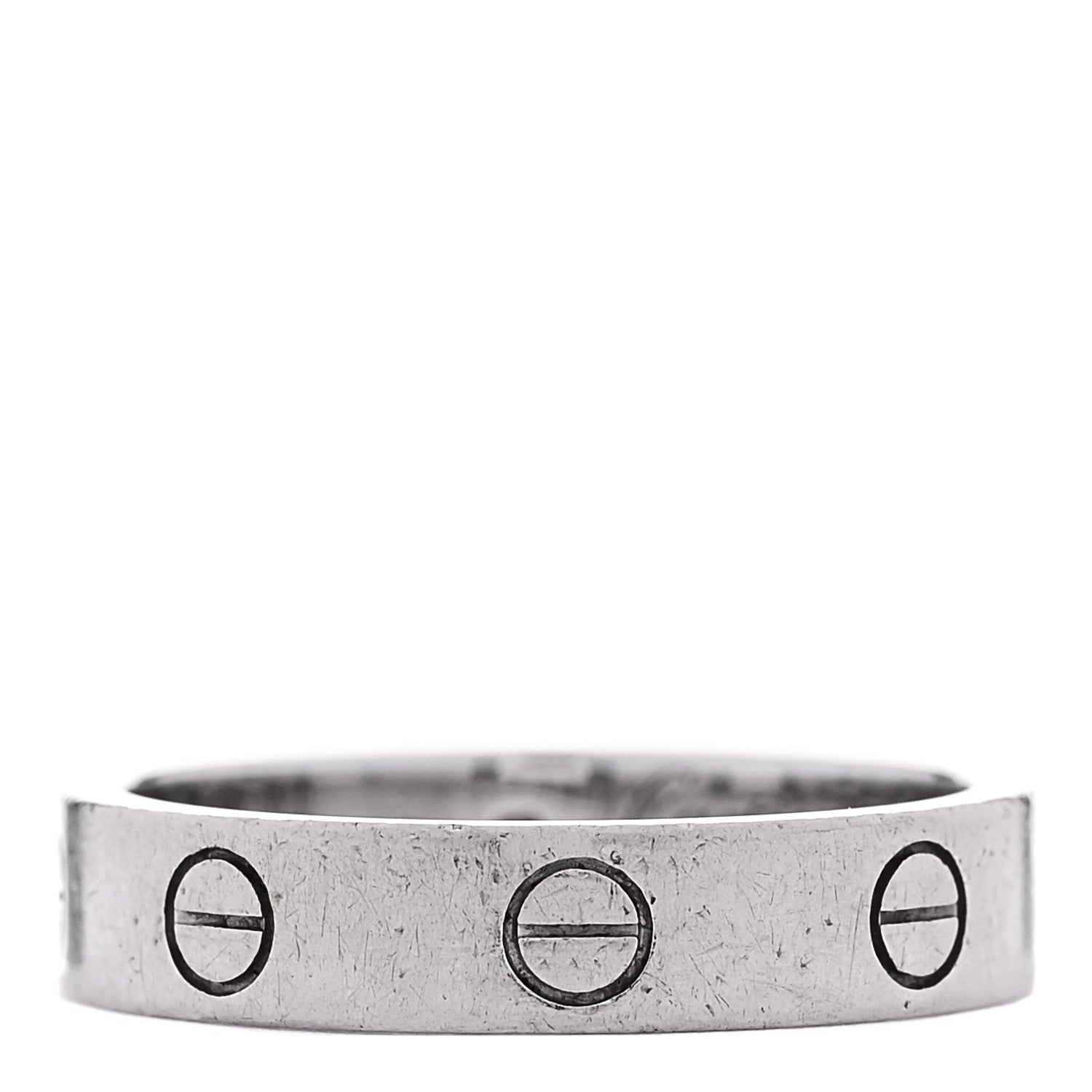 Cartier 18K White Gold Diamond 4mm LOVE Wedding Band Ring 47 4.25 51 5.75 3 of 5