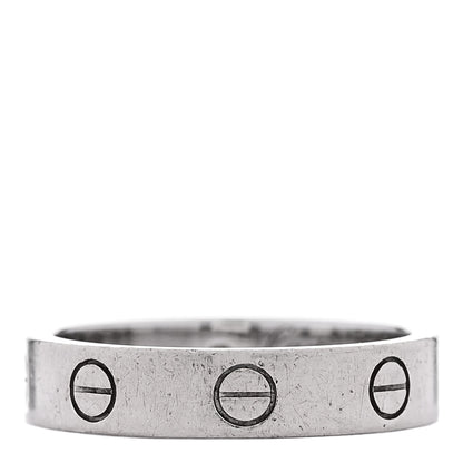 Cartier 18K White Gold Diamond 4mm LOVE Wedding Band Ring 47 4.25 51 5.75 3 of 5
