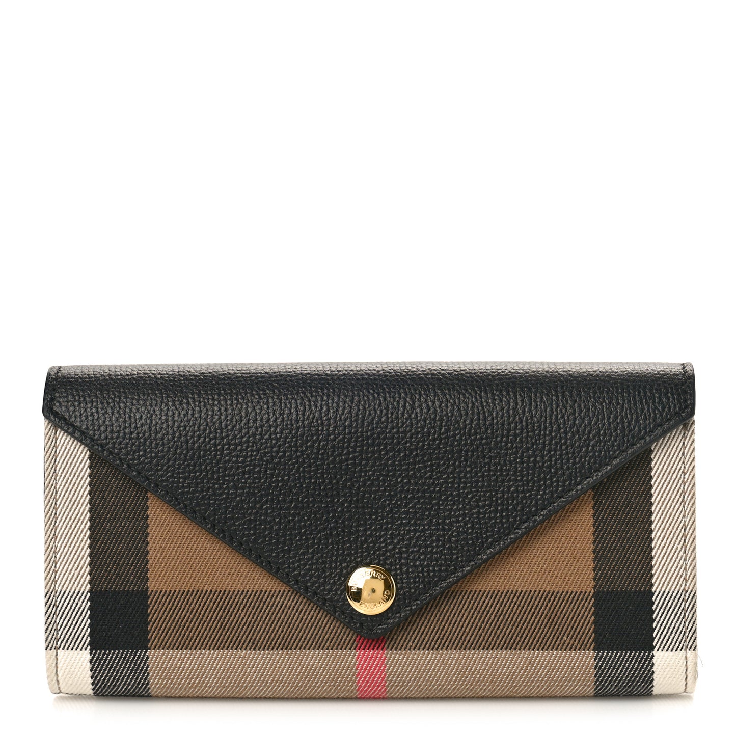 Vintage Check Grain Calfskin Halton Wallet Black