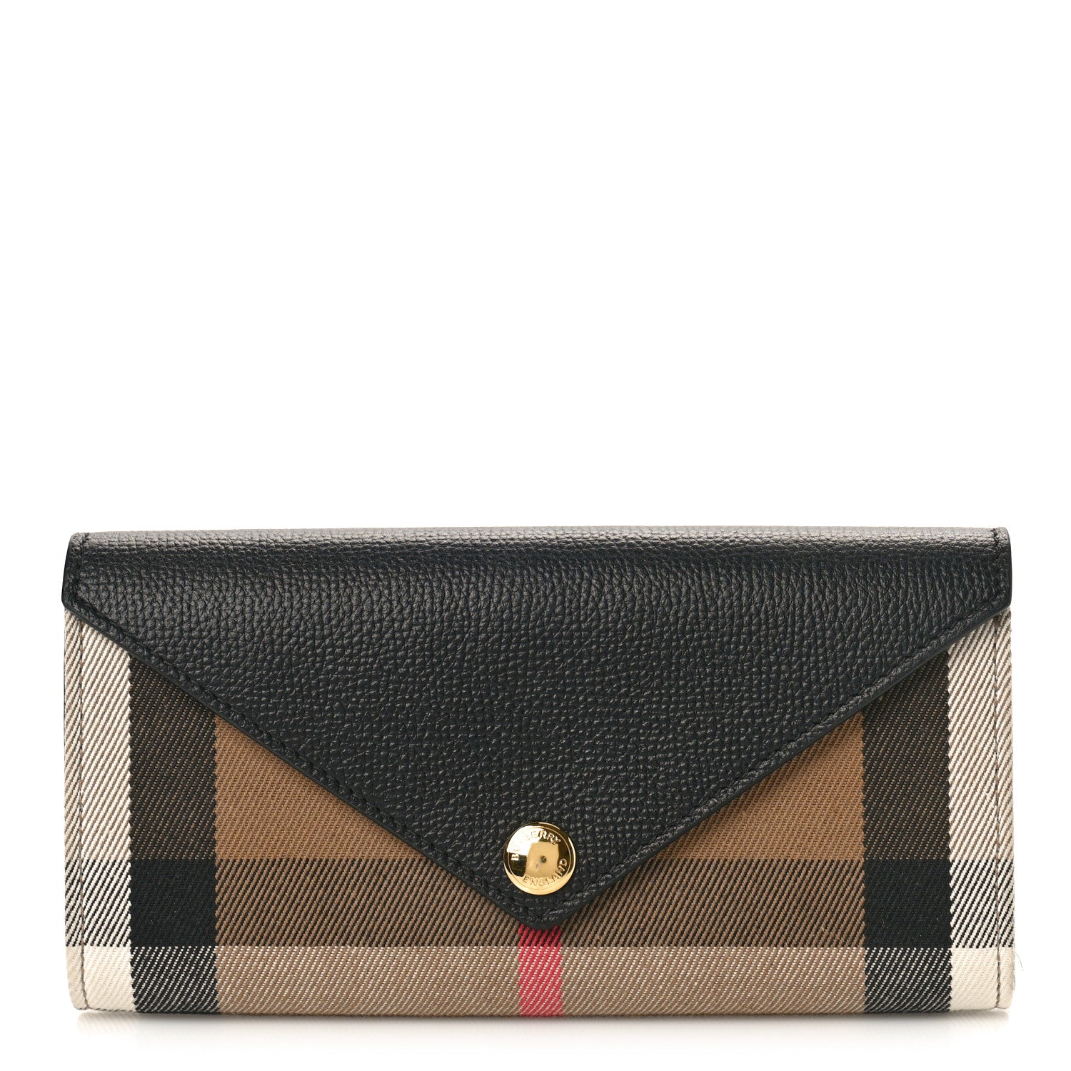 Burberry Vintage Check Grain Calfskin Halton Wallet Black 1 of 8