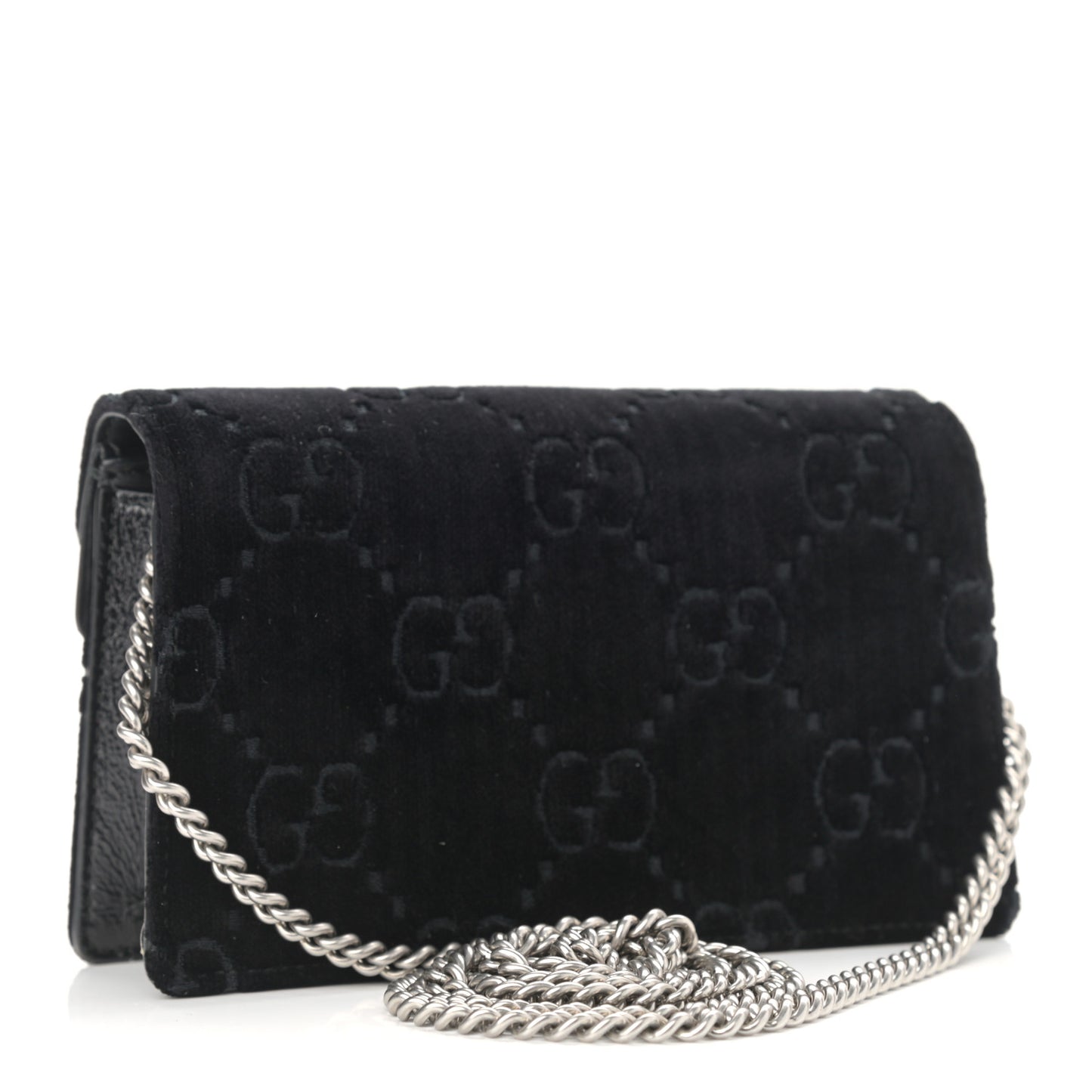 Velvet GG Monogram Super Mini Dionysus Shoulder Bag Black