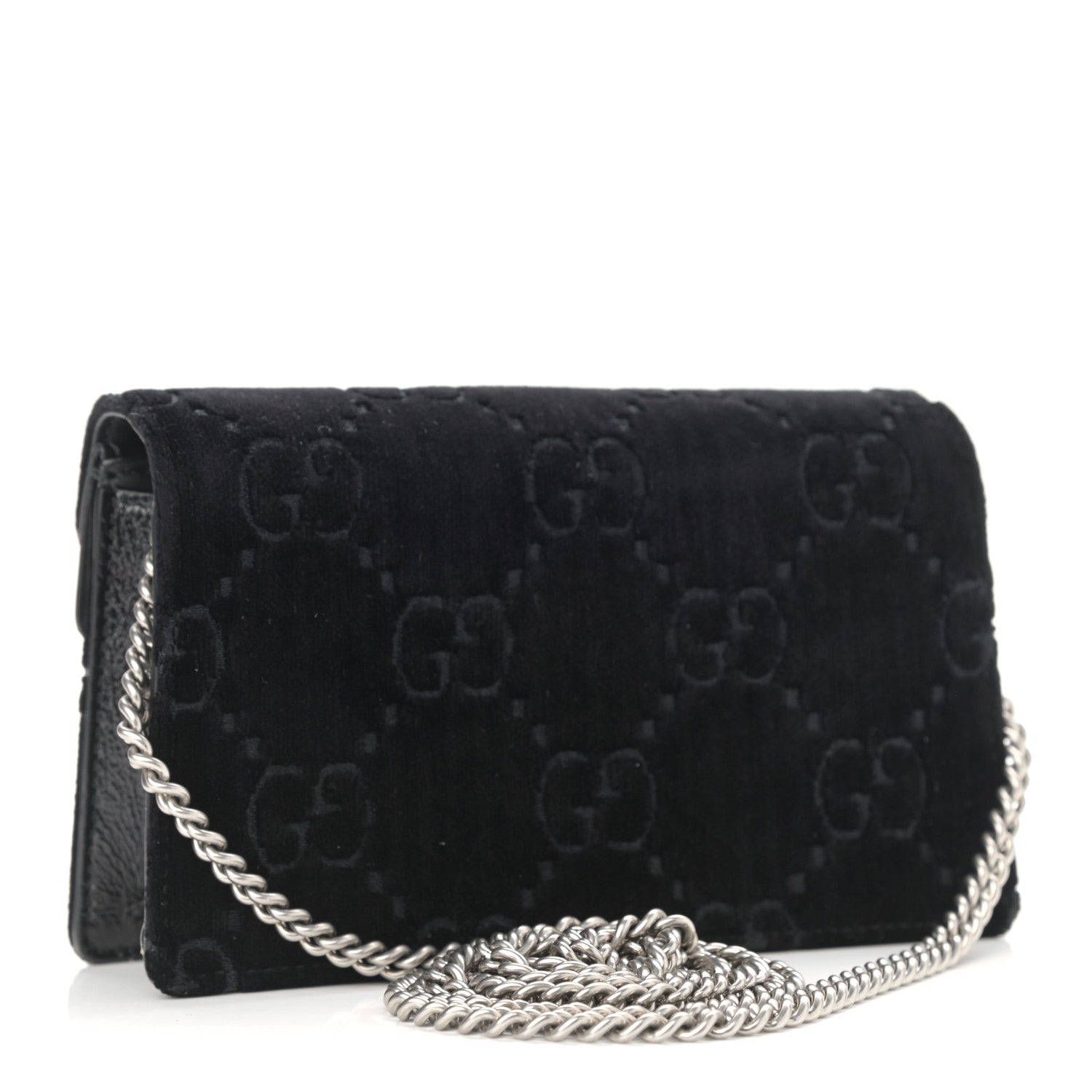 Gucci Velvet GG Monogram Super Mini Dionysus Shoulder Bag Black 3 of 10