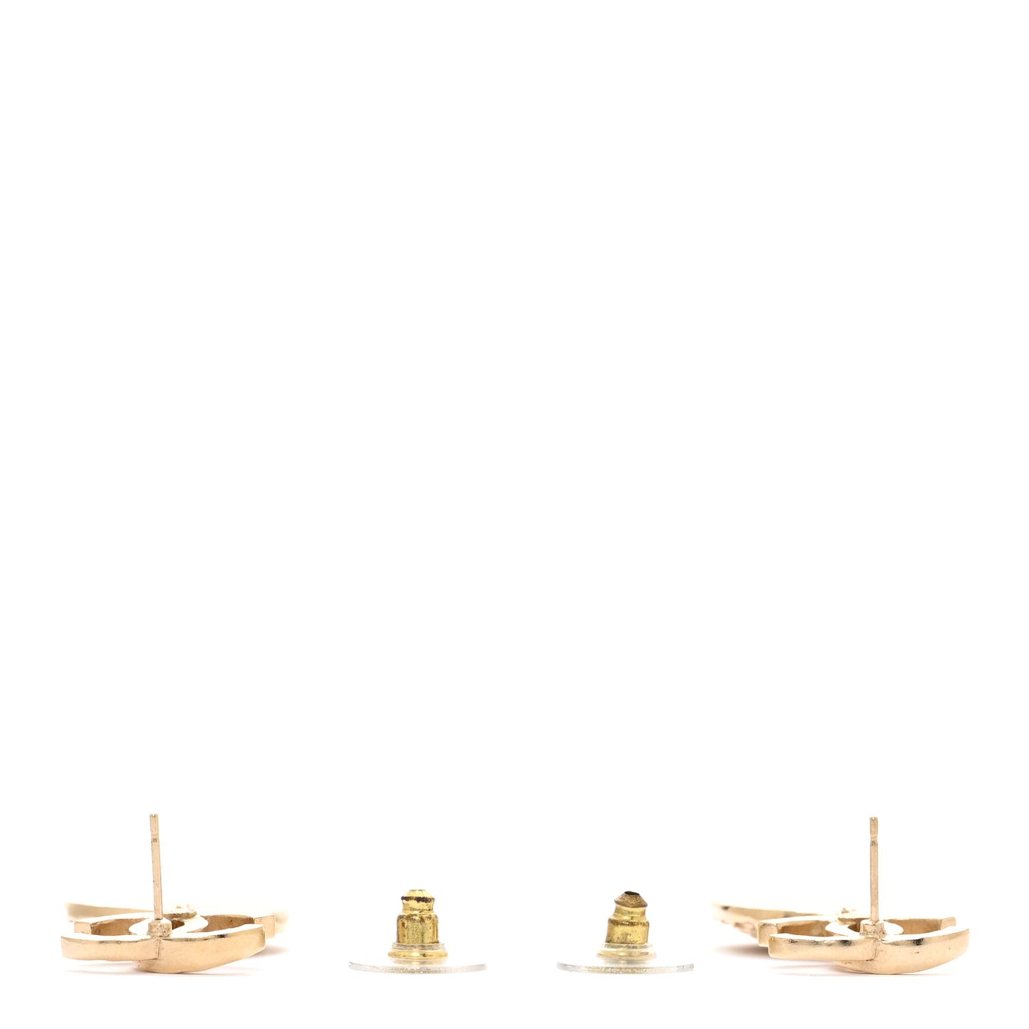 Crystal CC Medallion Drop Earrings Gold