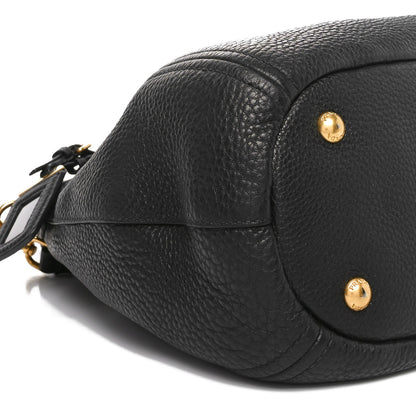 Prada Vitello Phenix Shoulder Bag Black 8 of 9