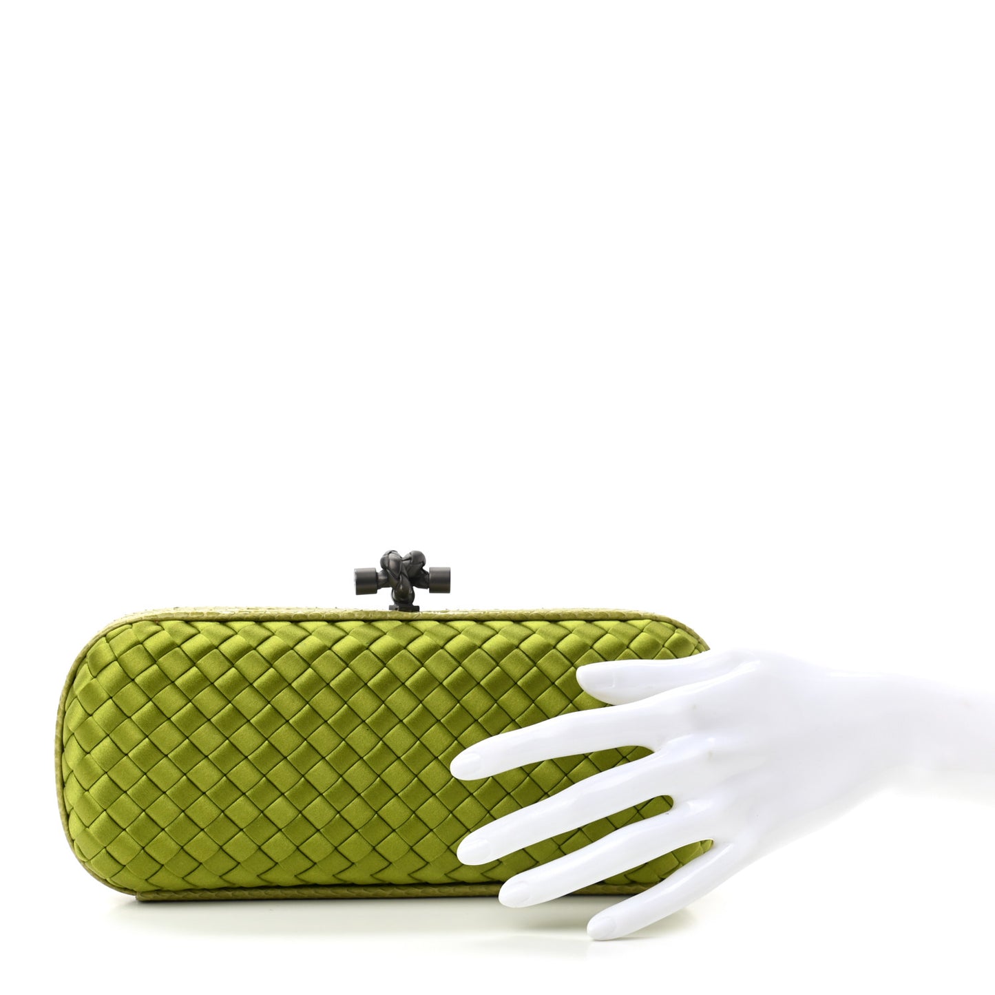 Satin Intreccio Impero Ayers Stretch Knot Clutch Assenzio
