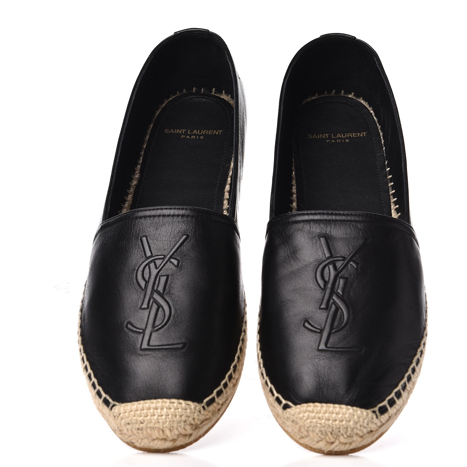 Saint Laurent Lambskin Monogram Espadrilles 39.5 Black 3 of 11
