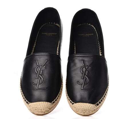 Saint Laurent Lambskin Monogram Espadrilles 39.5 Black 3 of 11