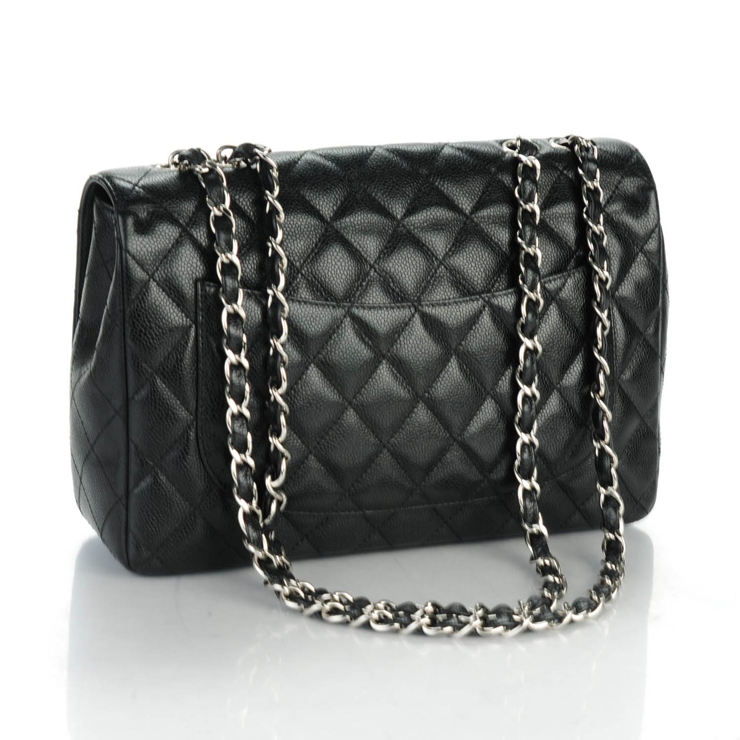 Caviar Quilted Jumbo Single Flap Black