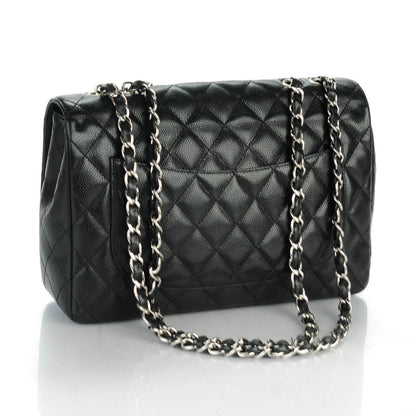 Chanel Caviar Quilted Jumbo Single Flap Black 3 of 7