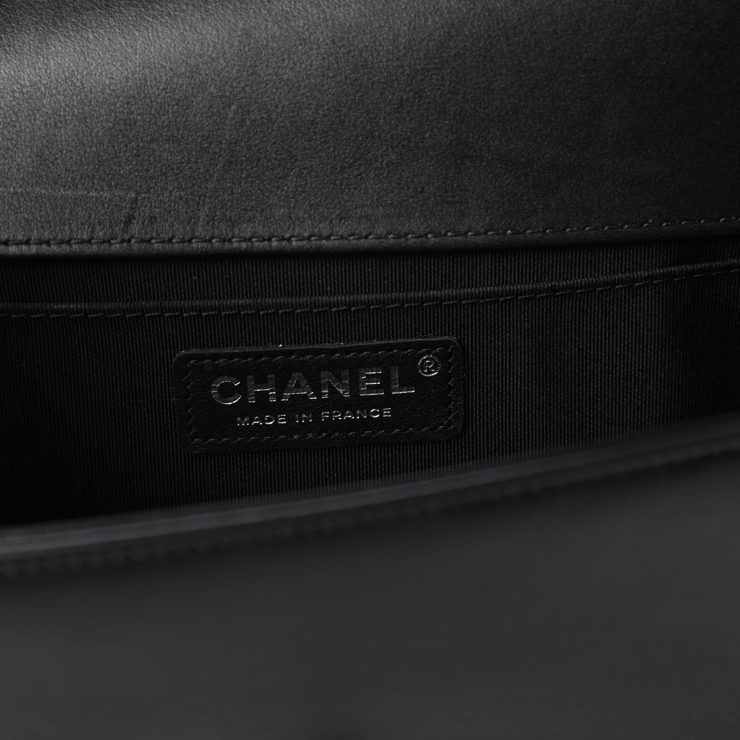 Chanel Calfskin Chevron Quilted Medium Boy Flap Black 8 of 11