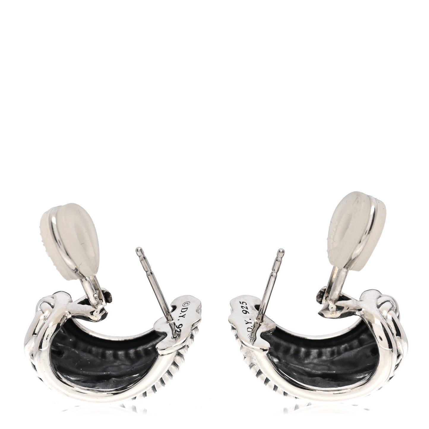 Sterling Silver 23mm Crossover Shrimp Earrings