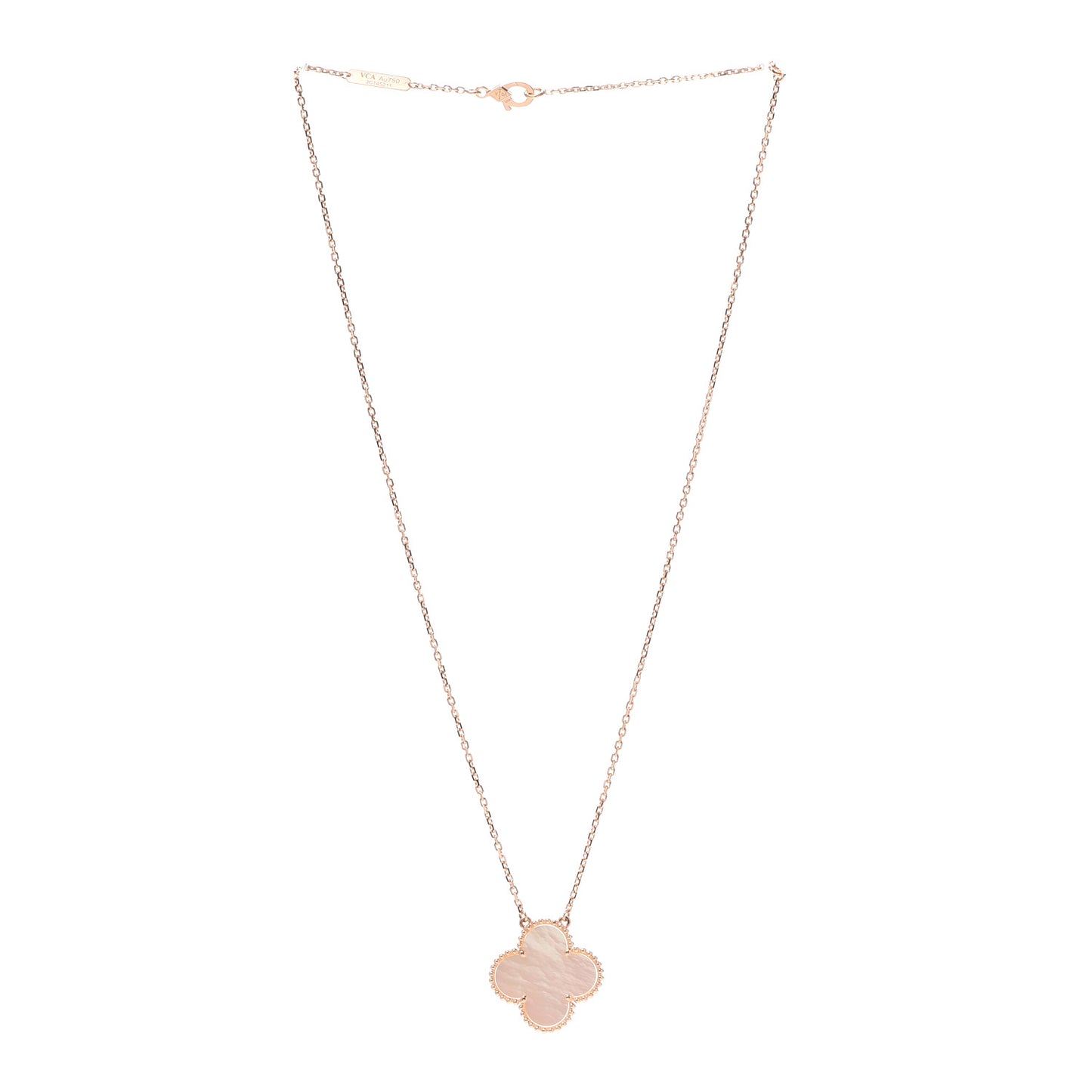 18K Rose Gold Mother of Pearl Magic Alhambra Pendant Necklace