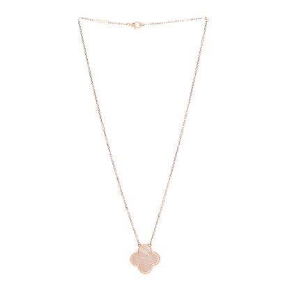 Van Cleef & Arpels 18K Rose Gold Mother of Pearl Magic Alhambra Pendant Necklace 3 of 8