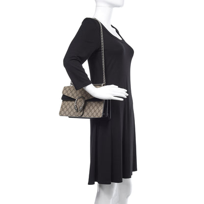 Gucci GG Supreme Monogram Small Dionysus Shoulder Bag Black 2 of 8