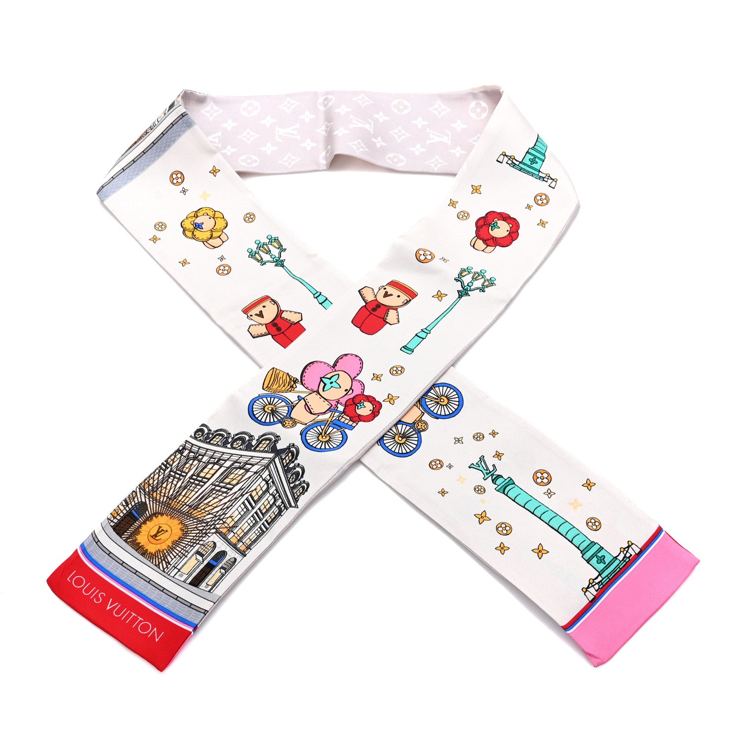 Louis Vuitton Silk Monogram Paris Vivienne Bandeau Beige 1854177