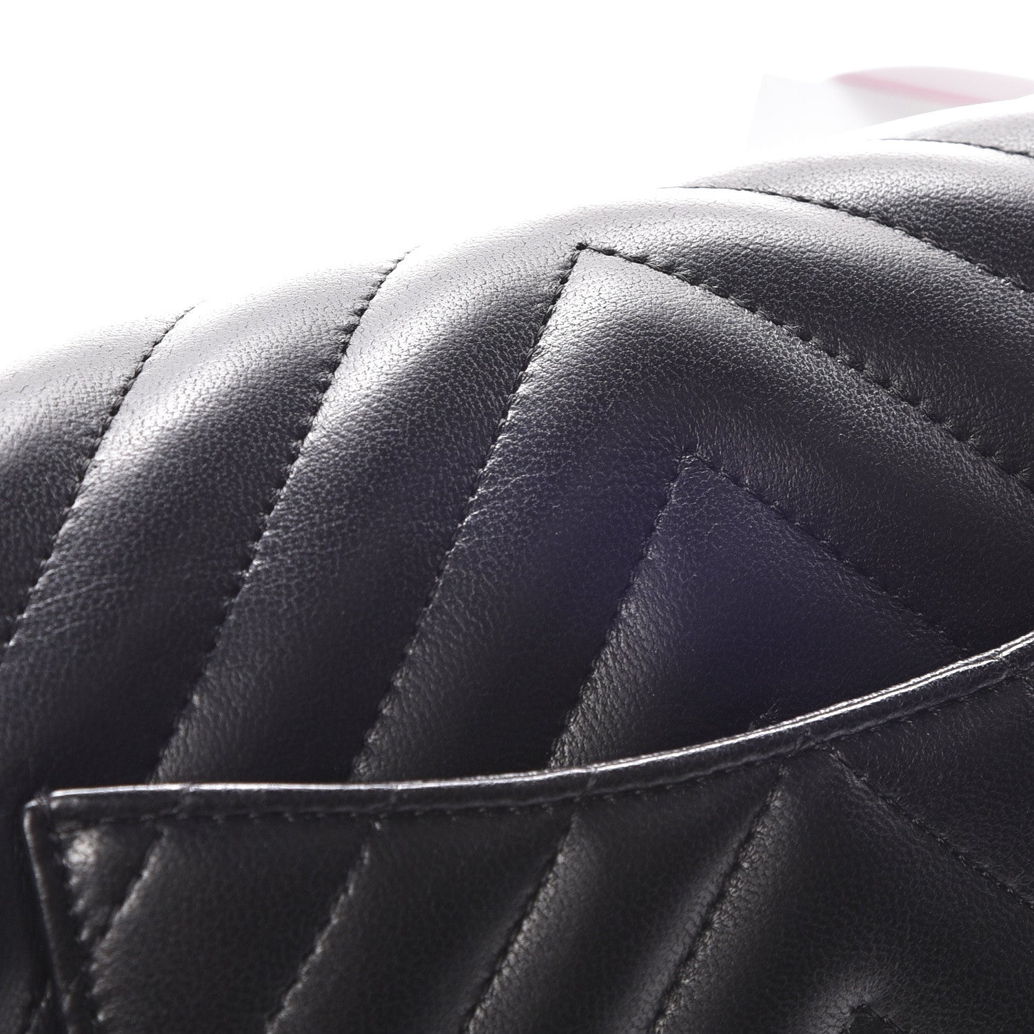 Chanel Lambskin Chevron Quilted Mini Rectangular Flap Black 14 of 17