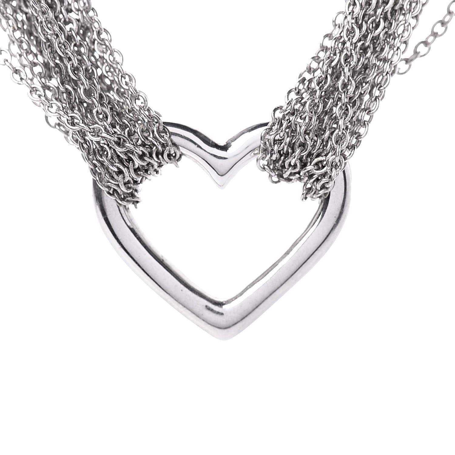 Tiffany Sterling Silver Heart Multi Chain Toggle Necklace 4 of 6