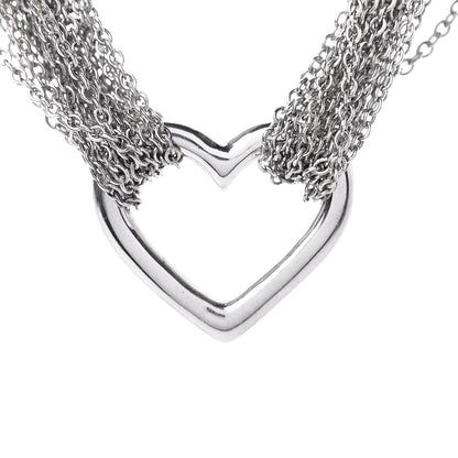 Tiffany Sterling Silver Heart Multi Chain Toggle Necklace 4 of 6