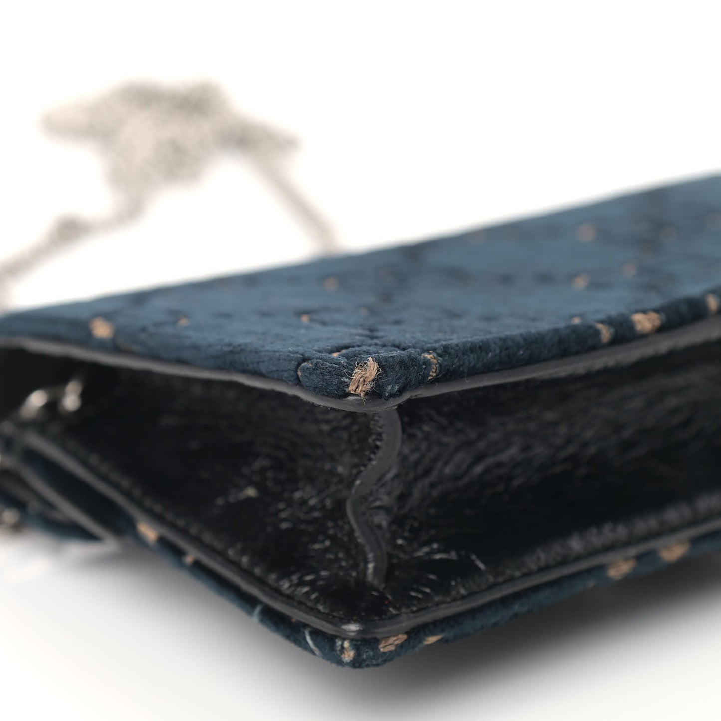 Velvet GG Monogram Super Mini Dionysus Shoulder Bag Blue Beige Black