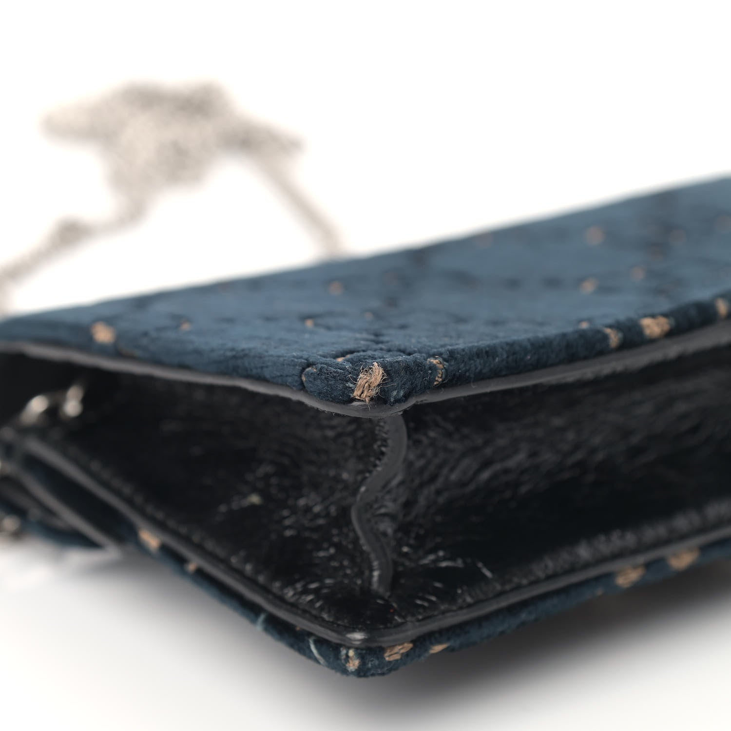Gucci Velvet GG Monogram Super Mini Dionysus Shoulder Bag Blue Beige Black 6 of 14