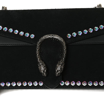 Gucci Suede Crystal Small Dionysus Shoulder Bag Black 12 of 14