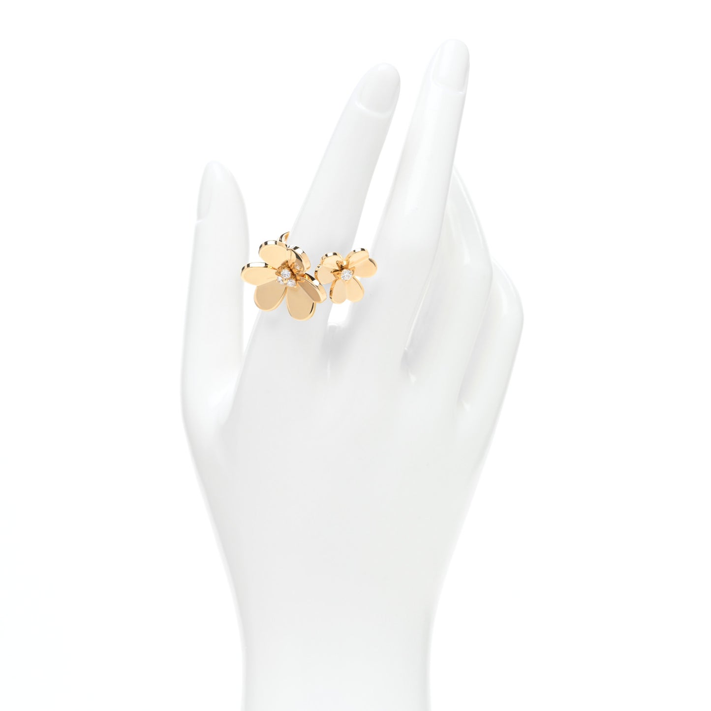 18K Yellow Gold Diamond Frivole Between The Finger Ring 54 7