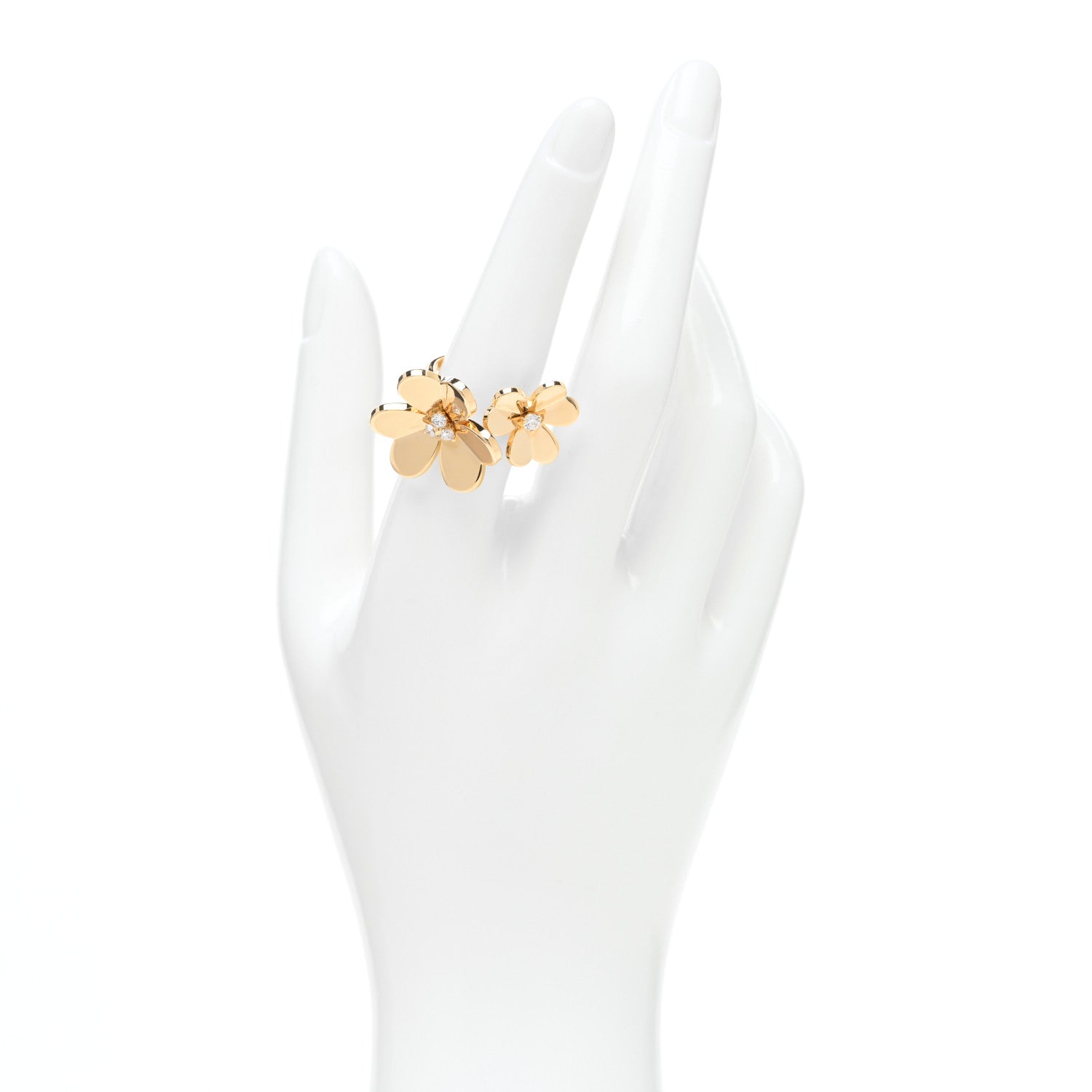 Van Cleef & Arpels 18K Yellow Gold Diamond Frivole Between The Finger Ring 54 7 2 of 5