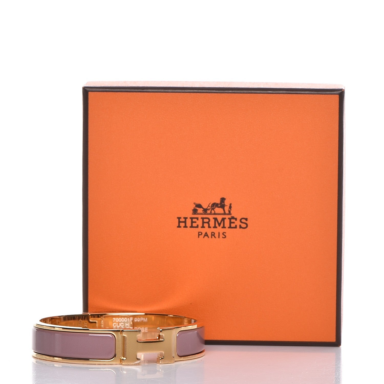 Hermes Enamel Narrow Clic Clac H Bracelet PM Bois De Rose 6 of 6