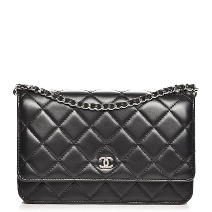 Chanel Lambskin Quilted Wallet On Chain WOC Black 1 of 9