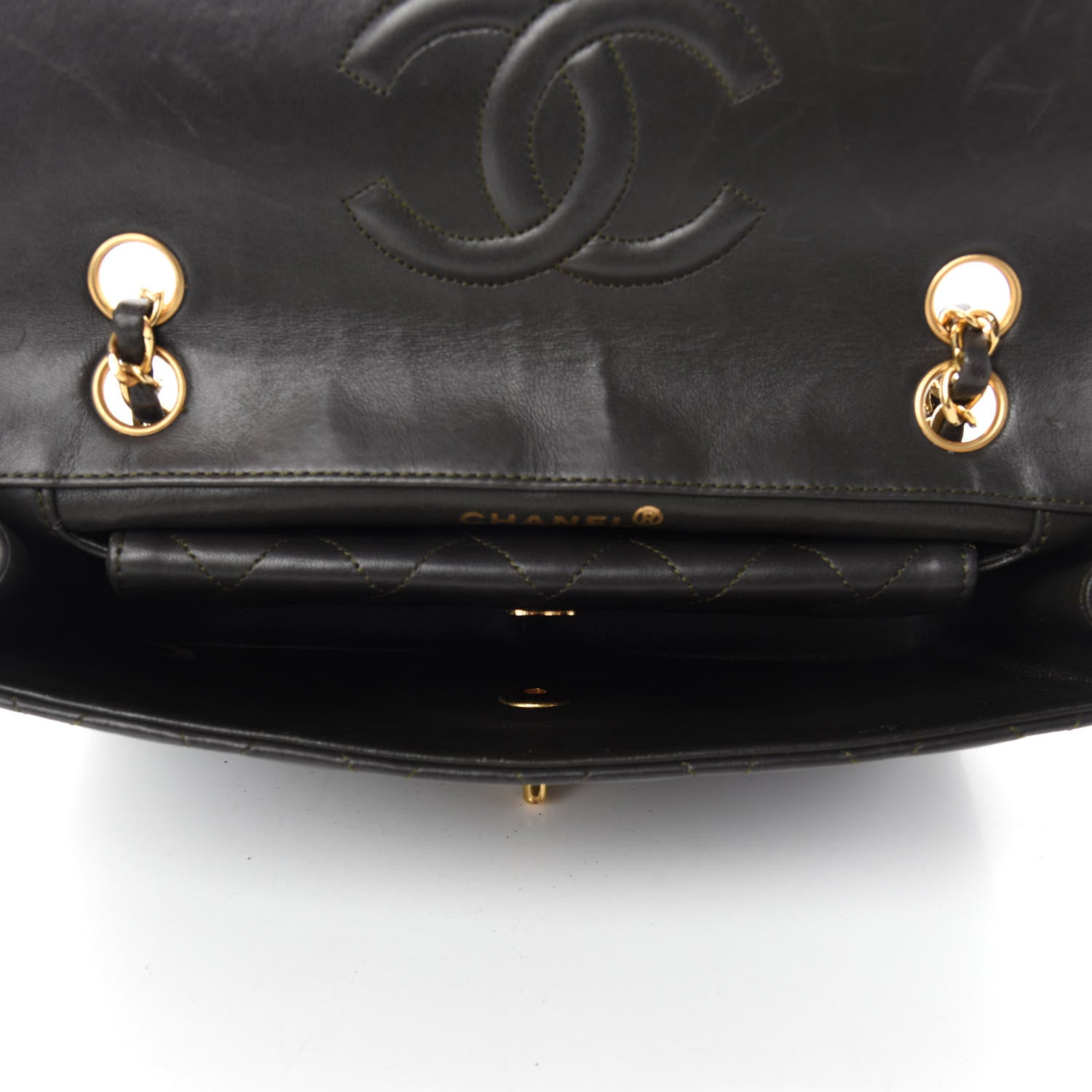 Chanel Lambskin Quilted Small Single Flap Green 6 of 14