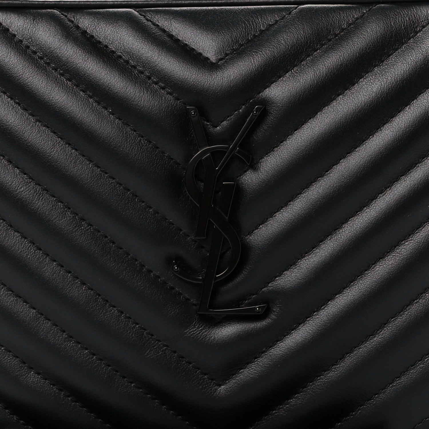 Saint Laurent Calfskin Matelasse Monogram Monochrome Lou Camera Bag Black 8 of 10