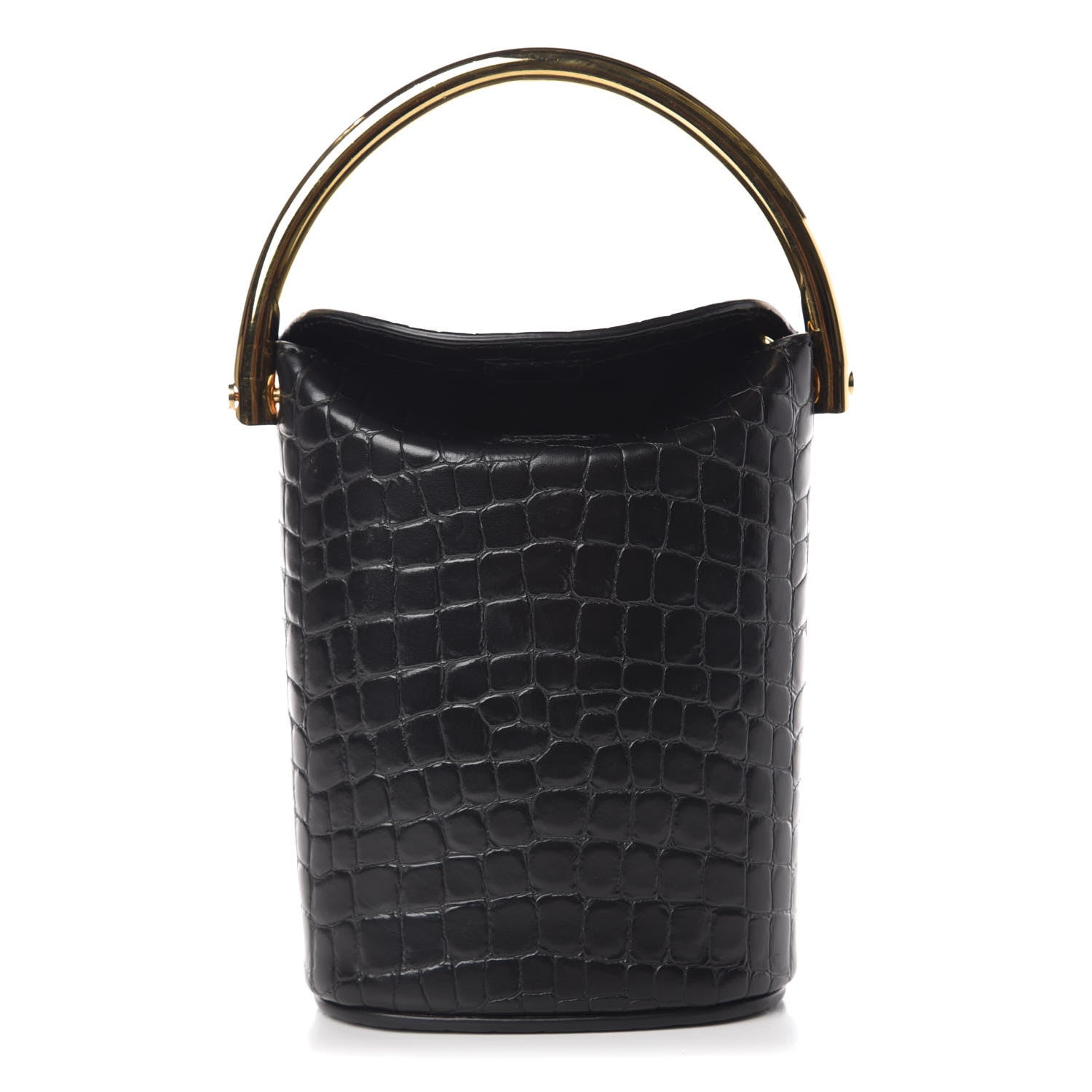Stella McCartney Embossed Crocodile Effect Bucket Bag Black 1 of 10