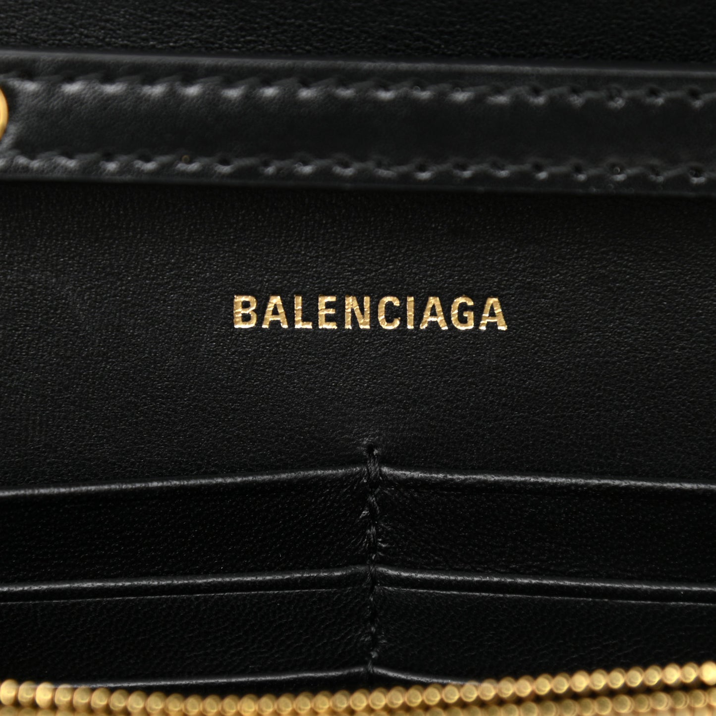 Shiny Box Calfskin Hourglass Chain Bag Black