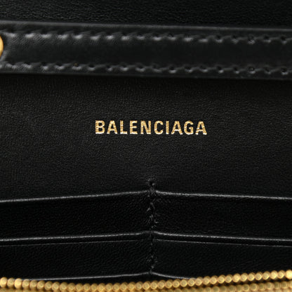 Balenciaga Shiny Box Calfskin Hourglass Chain Bag Black 6 of 9