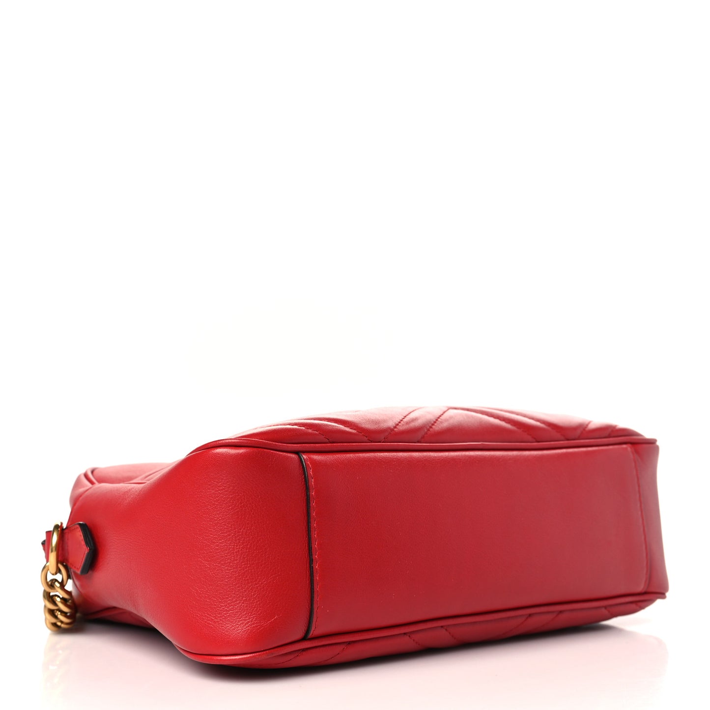 Calfskin Matelasse Medium GG Marmont Chain Shoulder Bag Hibiscus Red