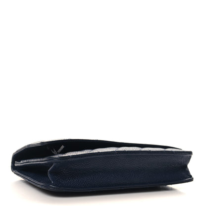 Chanel Caviar Quilted Wallet on Chain WOC Navy Blue 4 of 14