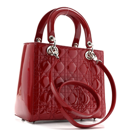 Christian Dior Patent Cannage Medium Lady Dior Red 3 of 14
