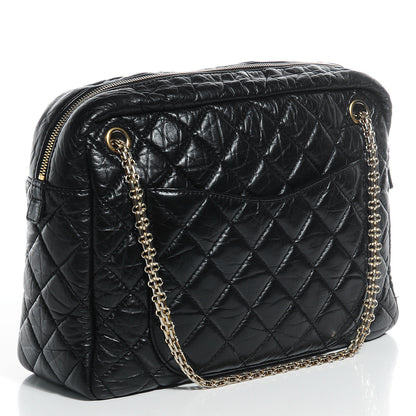 Chanel Aged Calfskin Quilted Large Reissue Camera Case Black 3 of 7
