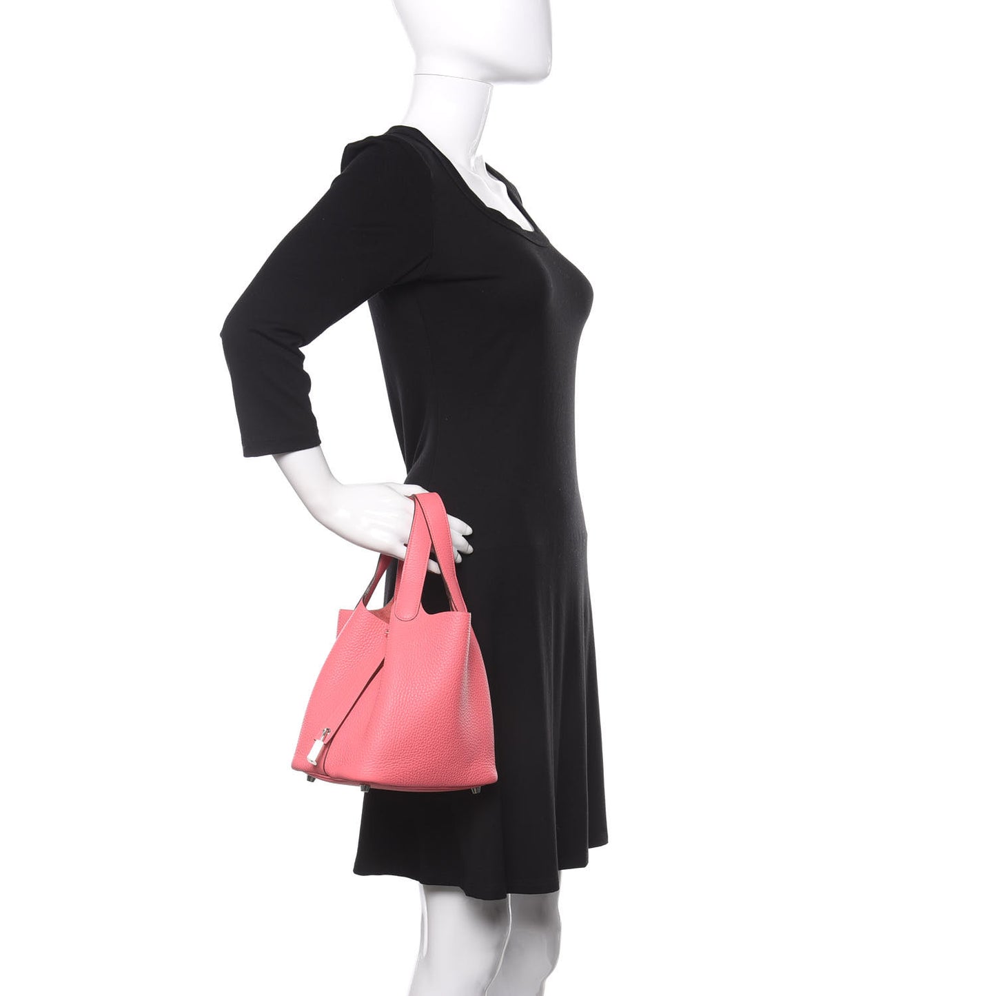 Taurillon Clemence Picotin Lock 18 PM Rose Azalee